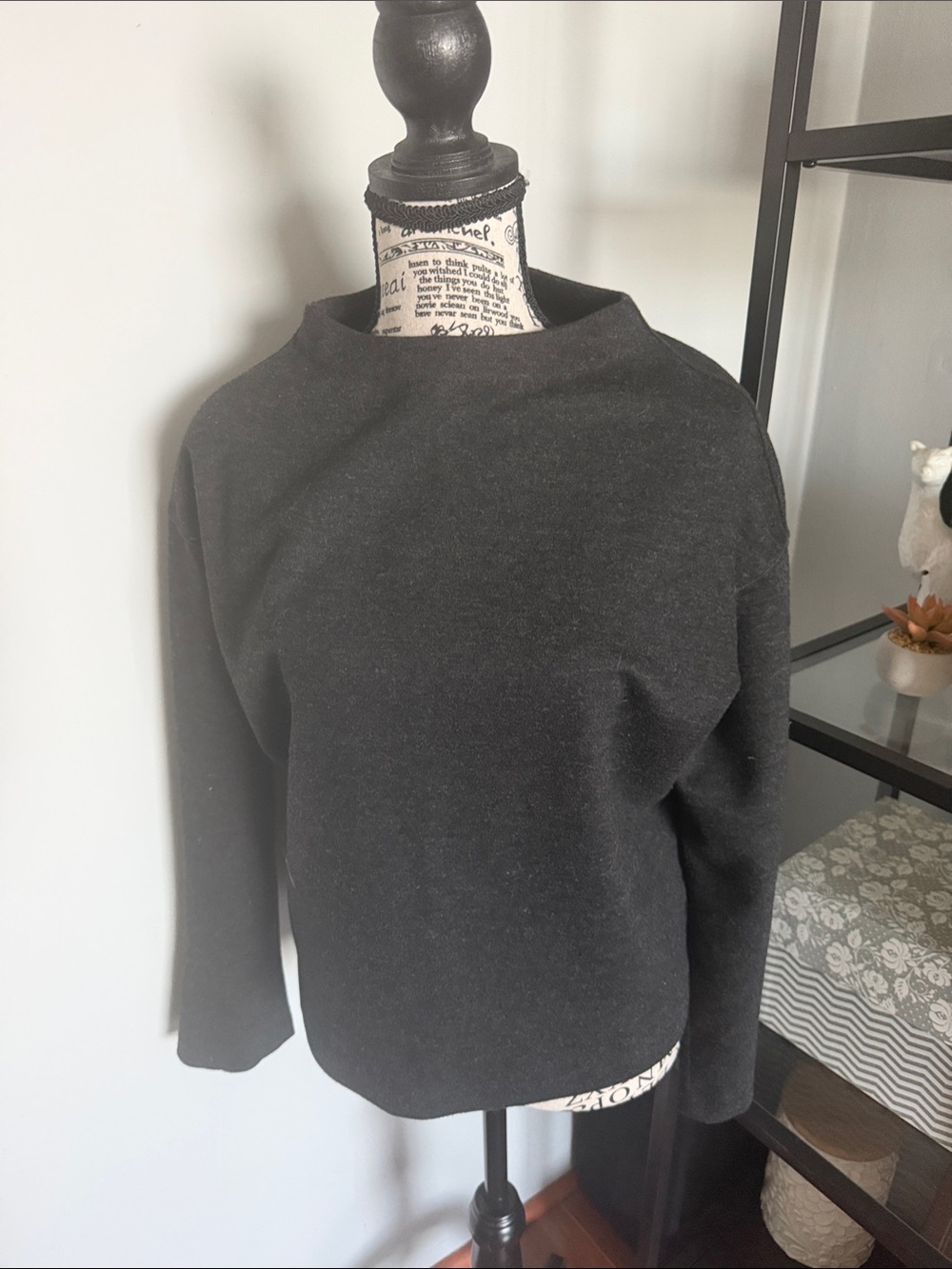 Muji Black Long Sleeve Crewneck Top
